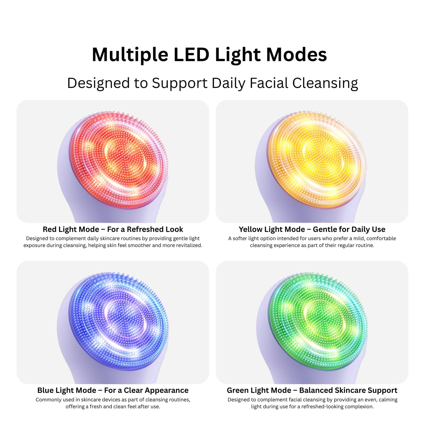 CALİRA Face Scrubber Electric Facial Cleansing Brush with LED Light