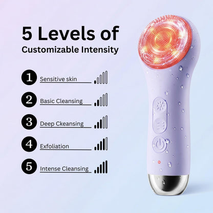 CALİRA Face Scrubber Electric Facial Cleansing Brush with LED Light