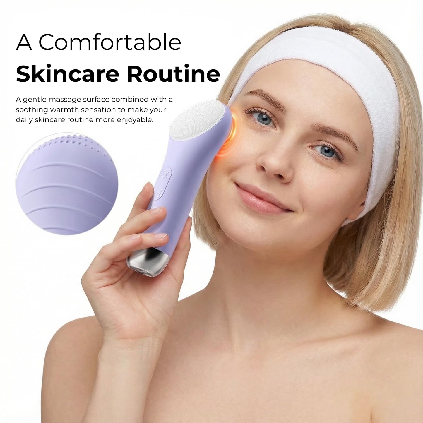 CALİRA Face Scrubber Electric Facial Cleansing Brush with LED Light
