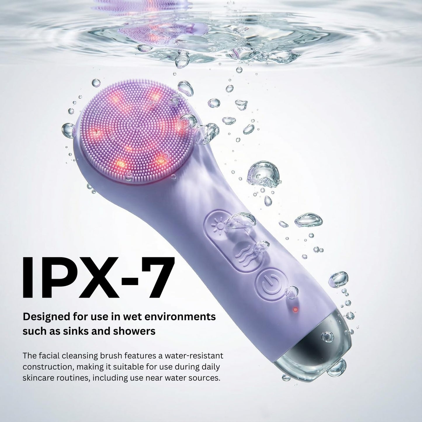 CALİRA Face Scrubber Electric Facial Cleansing Brush with LED Light
